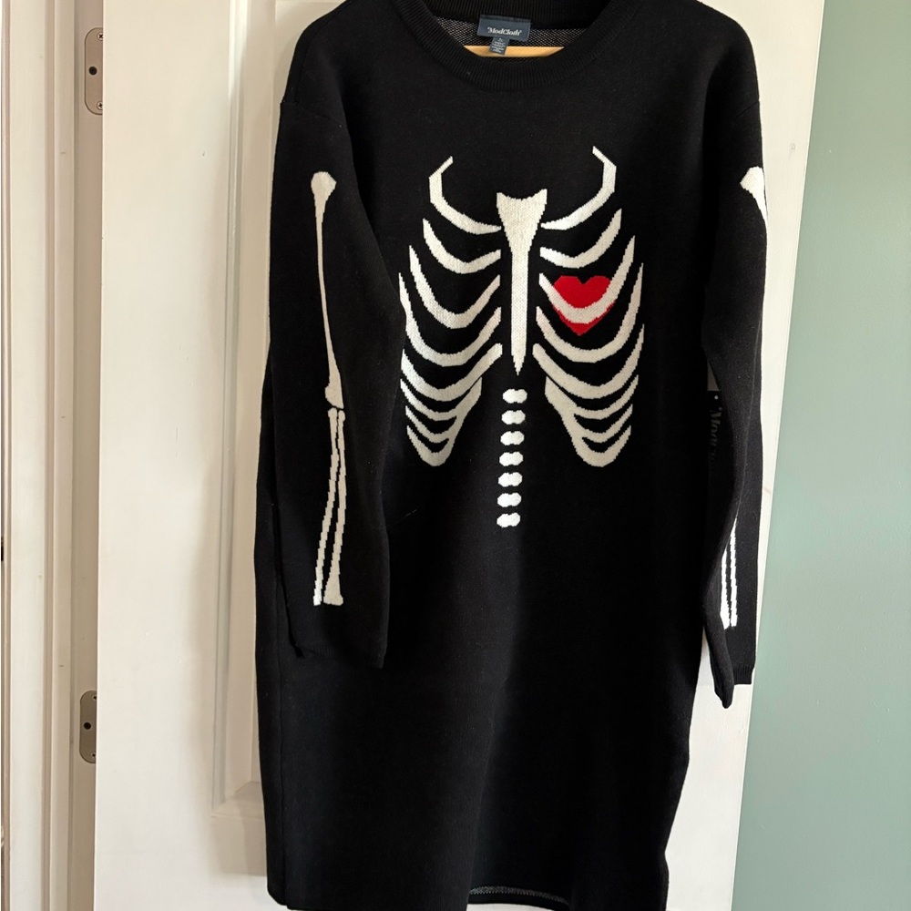 ModCloth Skeleton sweater dress “the love remains” Halloween fall NWT